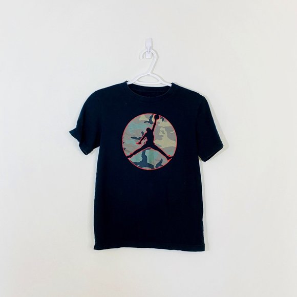 Air Jordan | Black Graphic Tee Camo Logo - Picture 1 of 1